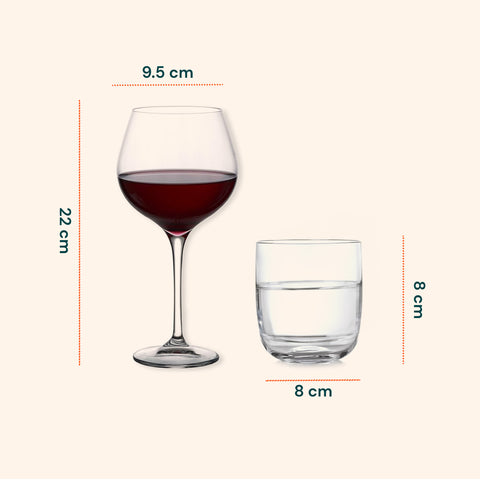 rcr set aliseo12 pezzi 6 calici burgundy per vini e 6 bicchieri in cristallo ean 8056819067385