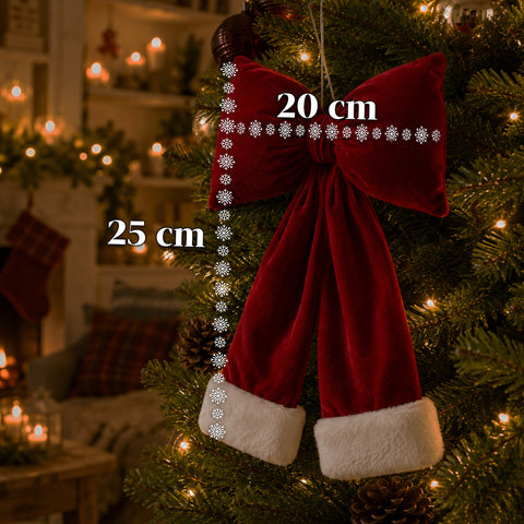 saint joy fiocco albero di natale in velluto rosso con doppia coda 2 misure ean 8050043128515