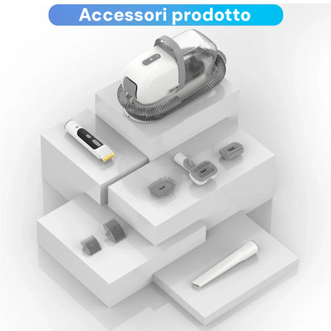 Accessori Pet Grooming Set completi - Kit toelettatura con tagliapelo spazzole e bocchette per animali domestici