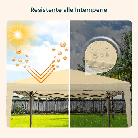 zendea gazebo 3x3mt per esterni con copertura impermeabile e telaio in acciaio ean 8015361713188