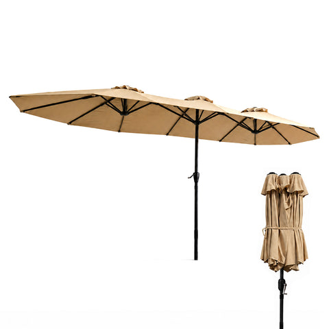 zendea ombrellone da giardino ovale xxl 400x200 in acciaio al carbonio e telone in poliestere altezza 275m base non inclusa ean 8050030810942
