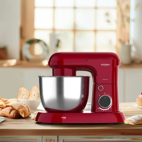 Avilia Impastatrice Planetaria 1500W Ciotola Inox 5L 10 Velocità con Ricettario, Accessori e Funzione Pulse Rossa Ean-8056819047578