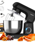 Avilia Impastatrice Planetaria 1500W Ciotola Inox 5L 10 Velocità con Ricettario, Accessori e Funzione Pulse Nera Ean-8056819047578