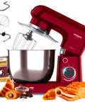 Avilia Impastatrice Planetaria 1500W Ciotola Inox 5L 10 Velocità con Ricettario, Accessori e Funzione Pulse Rossa Ean-8056819047578