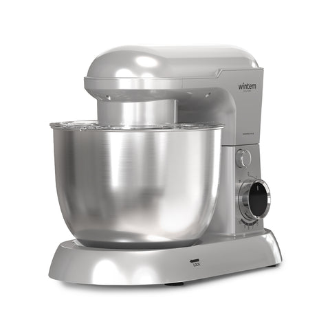 Avilia Impastatrice Planetaria 1500W Ciotola Inox 5L 10 Velocità con Ricettario, Accessori e Funzione Pulse Silver Ean-8056819047578