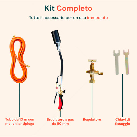 Kit Cannello Alta Portata 54kw con Tubo da 10m e Accensione Automatica