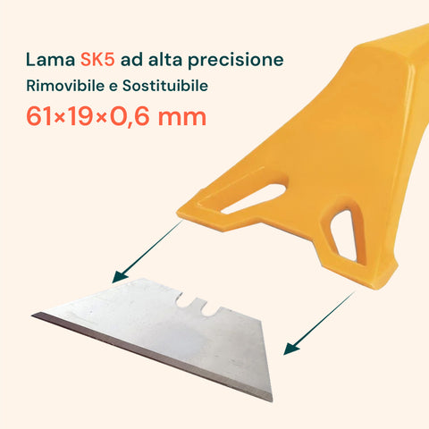 Lama SK5 ad alta precisione rimovibile e sostituibile 61x19x0,6mm per taglio netto ed efficace su vetri