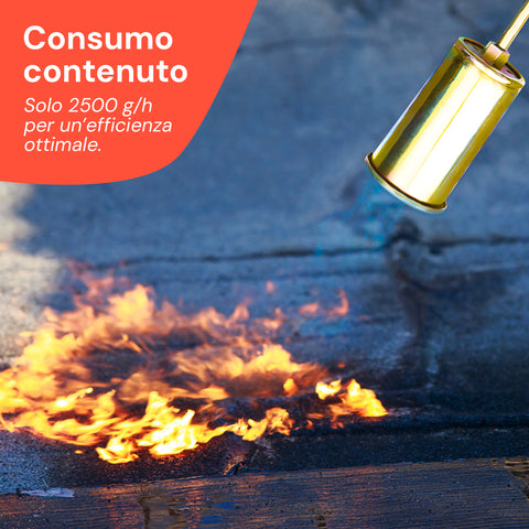 Cannello a Gas 70cm con Bruciatore ø60mm e Leva Rapida per Uso Professionale