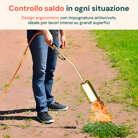 Cannello a Gas 70cm con Bruciatore ø60mm e Leva Rapida per Uso Professionale