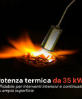 Cannello a Gas 70cm con Bruciatore ø60mm e Leva Rapida per Uso Professionale