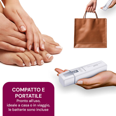 Lucida unghie compatto e portatile, ideale per casa e viaggio, batterie incluse per uso immediato ovunque
