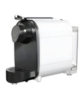 Macchina da caffè DCG colore beige elegante in cucina moderna, prepara espresso perfetto in tazzina di vetro, design raffinato
