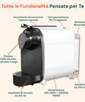 Macchina da caffè DCG con tutte le funzionalità pensate per te: inserimento ed estrazione capsule manuale, spia luminosa per erogazione, serbatoio removibile