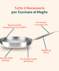 Padella Svasata Alta in Alluminio con Manico in Acciaio Inox 28cm