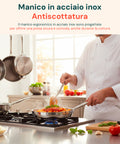 Padella Svasata Alta in Alluminio con Manico Inox – Vari Formati