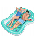 Materasso gonfiabile doppio Bestway 218x183cm con portabevande integrato per piscina, perfetto per rilassarsi in coppia