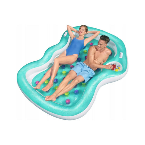 Matelas Gonflable pour Adultes et Enfants avec 2 Chambres à Air et Design Vif
