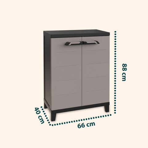 Mobile Basso Prime in Plastica Antiumidità 66x40x88 cm per Spazi Ristretti
