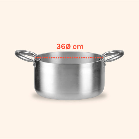 Faitout en aluminium avec 2 poignées en acier inoxydable – Ø 24/28/32/36 cm