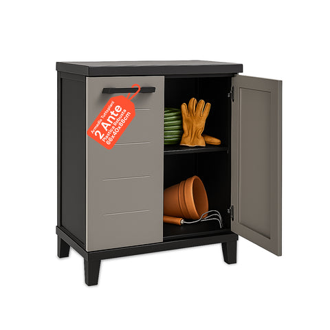 Meuble Bas Prime en Plastique Antihumidité 66x40x88 cm pour Espaces Réduits