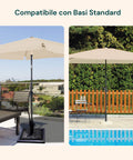Ombrellone da Giardino 3x3 Regolabile con Snodo Inclinabile e Carrucola