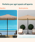Ombrellone da Giardino 3x3 Regolabile con Snodo Inclinabile e Carrucola