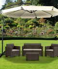 Ombrellone da Giardino 300 cm con Braccio Decentrato, Manovella e Tessuto Impermeabile Ean 8023755051617