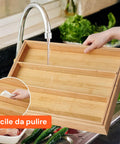 Avilia Organizer Portaposate in Bambù Estensibile 5 Scomparti Salvaspazio Multiuso Ean 8056819052657