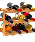 Avilia Organizer Portabottiglie Vino Compatto in Bambù 12 Bottiglie per Spazi Ridotti Ean 8056819052688