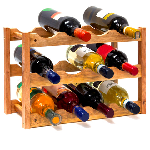 Avilia Organizer Portabottiglie Vino Compatto in Bambù 12 Bottiglie per Spazi Ridotti Ean 8056819052688