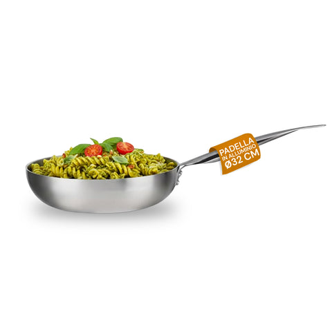 Sauteuse Chef 32 cm – Aluminium Satiné Naturel – Tous Feux Dont Induction