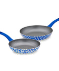 Set 2 Padelle Antiaderenti Onde 24-28 cm Blu con Manico Soft Touch