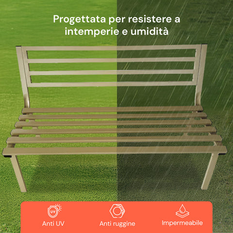 Panca Montecarlo Tortora In Acciaio Verniciato Con Design Moderno