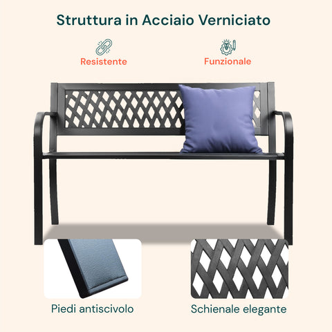 Panca Boulevard In Acciaio Nero Con Inserti Abs E Vernice Epossidica