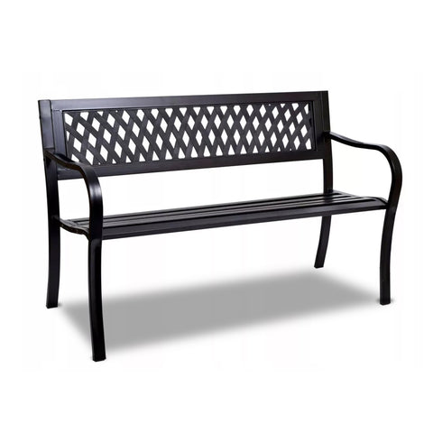 Banc Boulevard en acier noir avec inserts ABS et peinture époxy