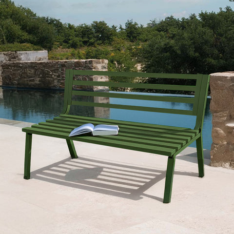 Panca Montecarlo Verde In Acciaio Verniciato Con Design Moderno
