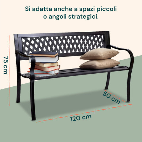 Panca Boulevard In Acciaio Nero Con Inserti Abs E Vernice Epossidica