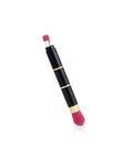 Pennello multiuso per trucco 4 in 1 con setole rosa, manico nero e dettagli dorati per fondotinta cipria ombretto