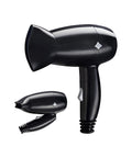 Phon da viaggio Easy2Love 1000W pieghevole con concentratore, colore nero elegante, design compatto per styling professionale