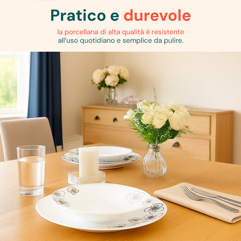 Servizio tavola Avilia pratico e durevole, porcellana di alta qualità resistente all'uso quotidiano e semplice da pulire, tavola elegante