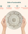 Servizio Piatti 18 Pezzi In Porcellana Decorazione Mandala Per 6 Posti Tavola