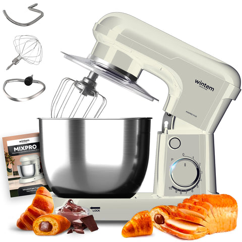 Planetaria Wintem kit completo con gancio impastatore, frusta montare, battitore, ricettario MixPro incluso, accessori professionali