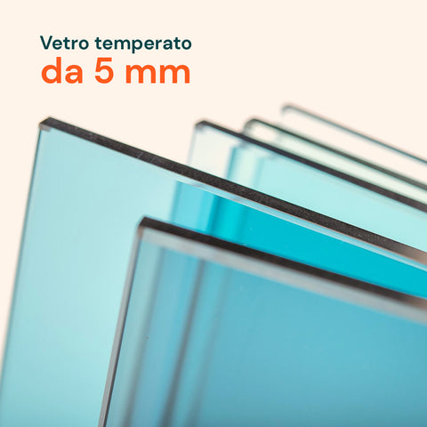 Porta Scorrevole Con Vetro Trasparente E Struttura In Alluminio 96x220cm Nero