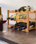 Avilia Organizer Portabottiglie Vino Compatto in Bambù 12 Bottiglie per Spazi Ridotti Ean 8056819052688