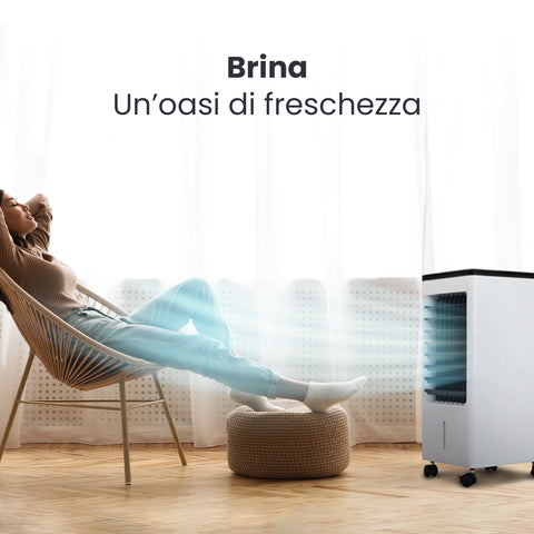 Wintem Rinfrescatore Portatile Brina 80W 3 in 1 con Umidificazione, Filtraggio, Timer 7h, Telecomando e Serbatoio 4L Ean-8052286430998