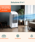 Raffrescatore 80w Confflusso 300m³/H, 3 Velocità E Serbatoio 4l Acqua E Ghiaccio