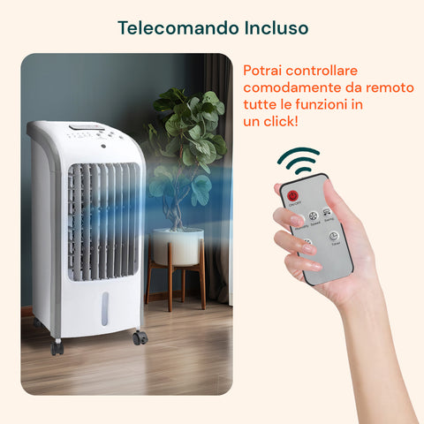 Raffrescatore 80w Confflusso 300m³/H, 3 Velocità E Serbatoio 4l Acqua E Ghiaccio