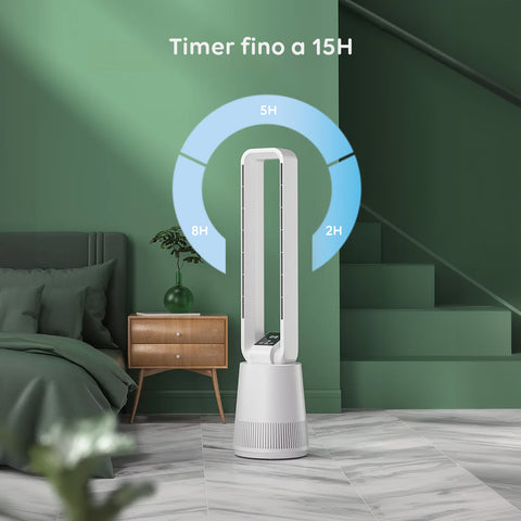 Wintem Zero Blade Rinfrescatore Senza Pale 50W con LED Display,  3 Velocità, Oscillazione, Timer 15h e Telecomando Ean-8052286431728