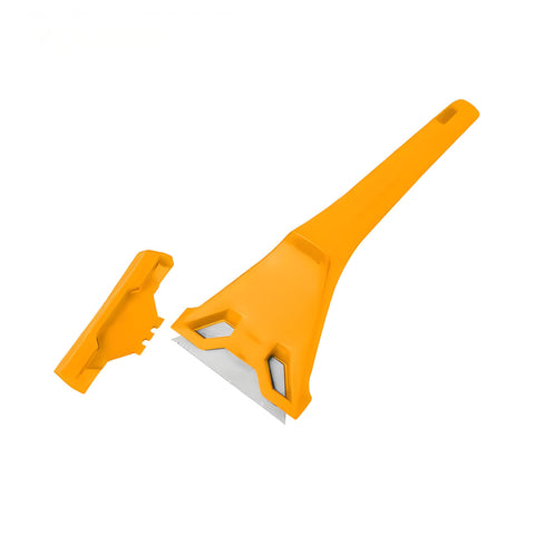 Raschietto per vetri in ABS con lama SK5 61x19mm e custodia protettiva arancione, strumento compatto e resistente