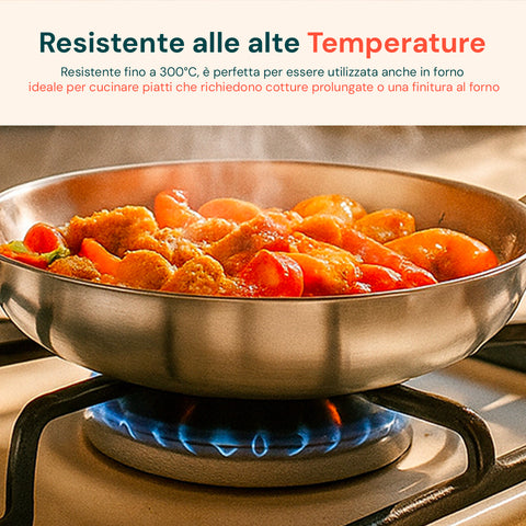 Padella 24 cm in Alluminio 100% Riciclato con Fondo per Induzione